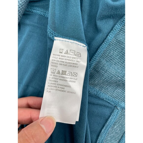 LOGO Lori Goldstein Womens Large Long Sleeve Teal Tunic Top Lagenlook Pockets - Picture 4 of 8